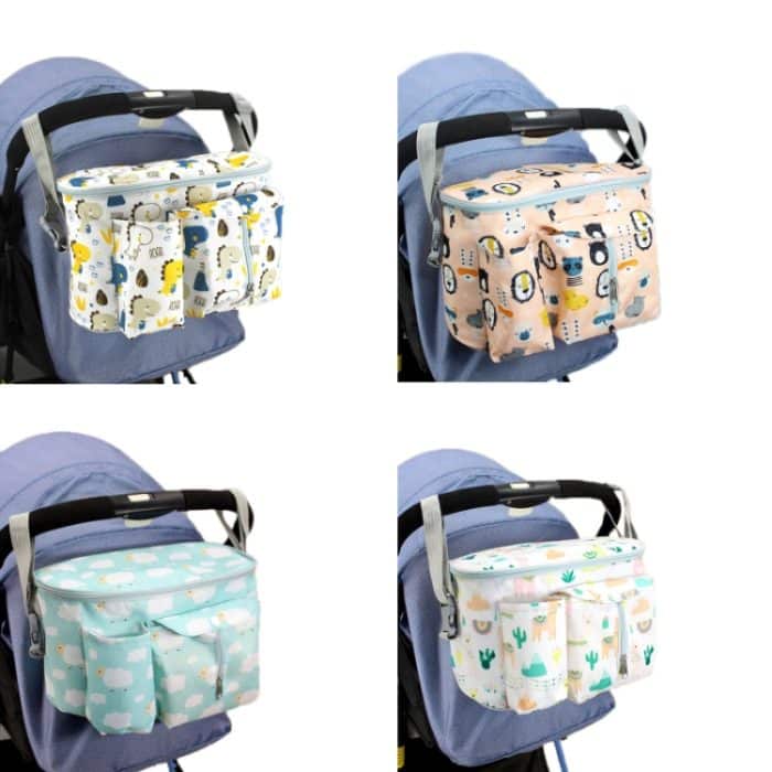 Multifunktionale Aufbewahrungstasche für Kinderwagen, White Dinosaur, Yellow Zoo, Green Lamb, White Alpaca, Tibetan Owl, Denglin Deer, Yellow Zoo + Side Pocket, Green Lamb + Side Pocket, White Alpaca + Lateral Pocket, Tibetan Owl + Side Pocket... – Bild 6