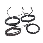 2 Stück TZ486 Persönlichkeit Retro gewebtes Leder DIY Kombinationsarmband – Bild 2