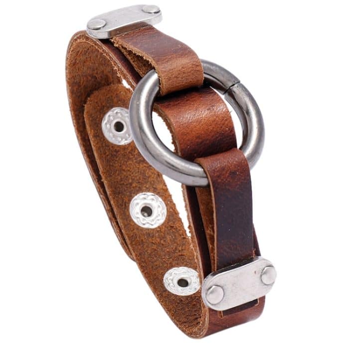 3 stücke P01996 Persönlichkeit Männer Leder Einfache Retro Kreis Armband – Bild 1