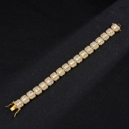 NL075H Street Hip Hop Square Rock Candy Halsketten-Armband, Größe: