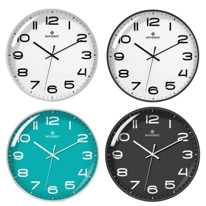 MOVEBEST 12 Zoll Wohnzimmer-Wanduhr Simple Home Kunststoffuhr, Stil:, G2001 Green Surface White Frame, G2001 Black Surface Black Frame, G2001 White Surface White Frame, G2001 White Surface Black Frame, G2001-L White Surface White Frame... – Bild 7