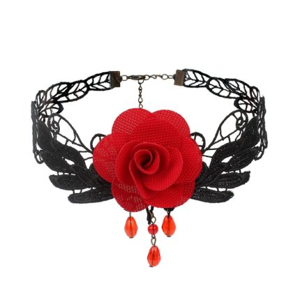 Gothic-Lolita-Vintage-Halskette mit Fransen und Spitze, Stil: