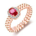 2 Stück J361 Vintage Damen-Ring mit Intarsien aus natürlichem Taubenblut-Redstone