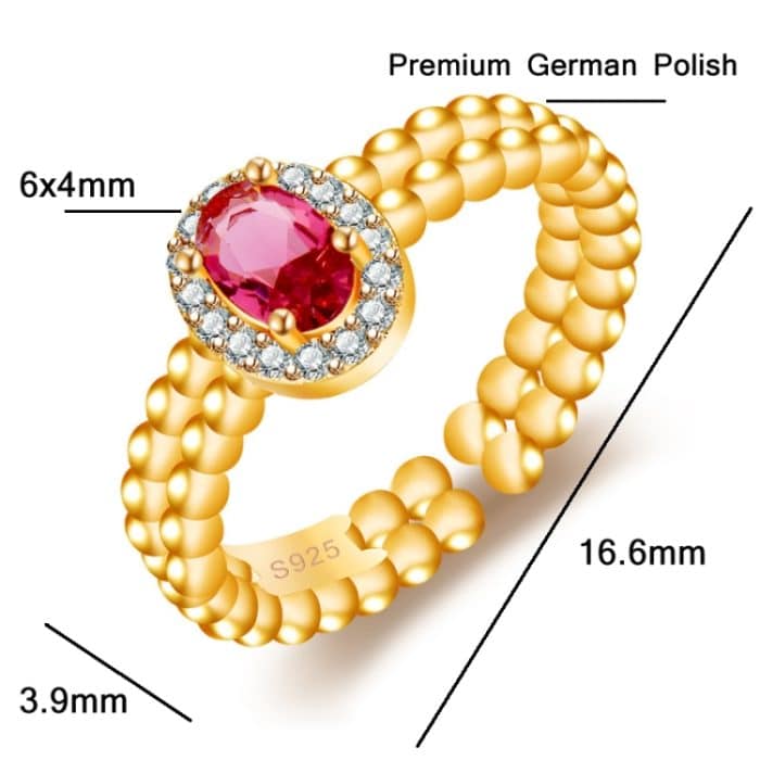 2 Stück J361 Vintage Damen-Ring mit Intarsien aus natürlichem Taubenblut-Redstone – Bild 3