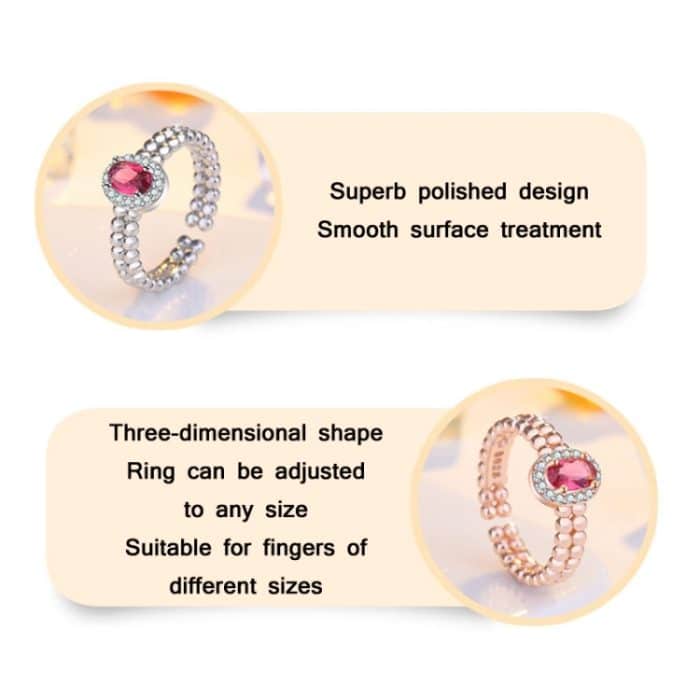 2 Stück J361 Vintage Damen-Ring mit Intarsien aus natürlichem Taubenblut-Redstone – Bild 4