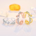 J357 Vergoldeter, eingelegter modischer Zeigefingerring – Bild 2