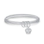 2 Stück geschlossenes Damen-Armband mit drei Ringen, Größe: