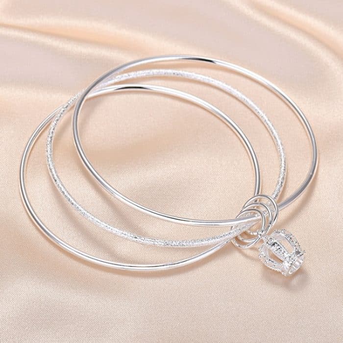2 Stück geschlossenes Damen-Armband mit drei Ringen, Größe: – Bild 4