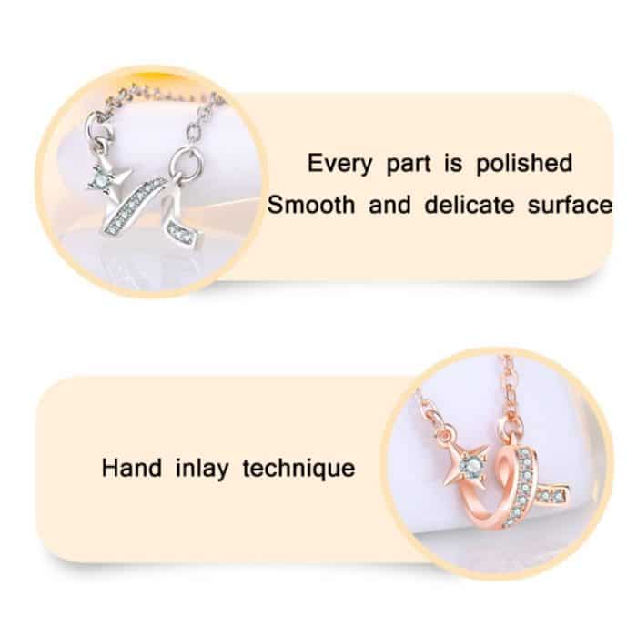 2 Stück A212 Wunsch-Meteor-Schlüsselbeinkette in Seidenform – Bild 4