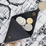 18L-102 Vintage handgemachte Mini-Geldbörse, Black, Brown, Wine Red, Coffe, Dark Green, Blue – Bild 3