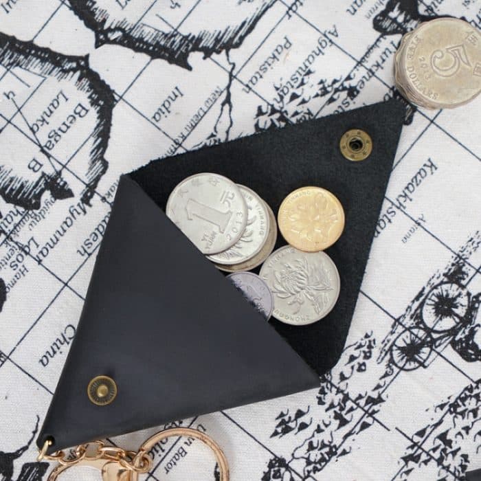 18L-102 Vintage handgemachte Mini-Geldbörse, Black, Brown, Wine Red, Coffe, Dark Green, Blue – Bild 3