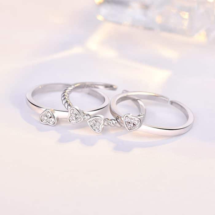 J152 3-in-1 vierblättriges Kleeblatt, abnehmbarer, offener, verstellbarer Ring – Bild 2