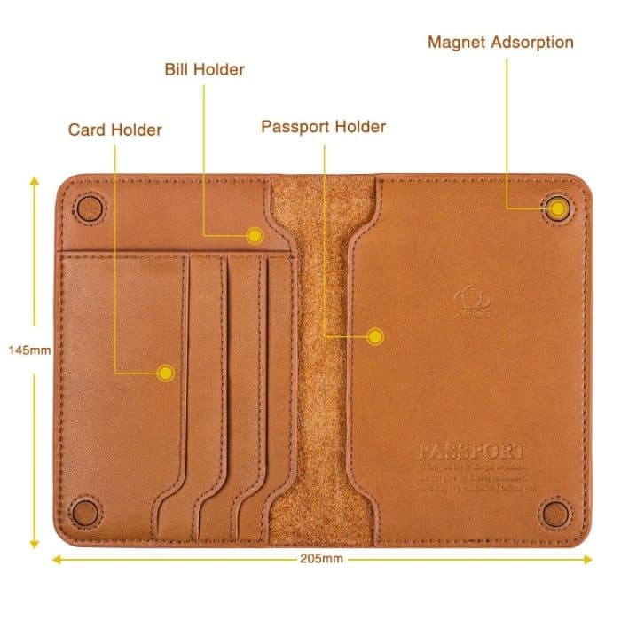 Herren-Geldbörse, Rindsleder, Reisepasstasche, Tickethalter, multifunktionaler Kartenhalter – Bild 3