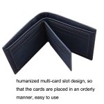 MenBense Frosted PU Short Large Capacity Fashion Retro Three Fold Bag Men Wallet, Black, Navy, Dark Brown, Light-Light – Bild 5