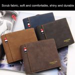 MenBense Frosted PU Short Large Capacity Fashion Retro Three Fold Bag Men Wallet, Black, Navy, Dark Brown, Light-Light – Bild 7