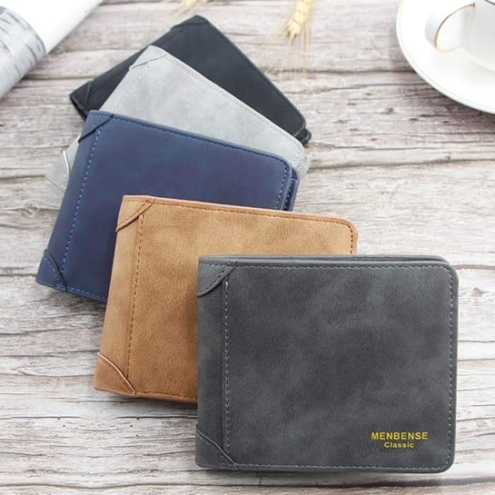 Menbense Matte Short Large Capacity Fashion Casual Adapter Male Wallet, Light Grey, Navy Blue, Black, Dark Gray, Light Brown – Bild 6
