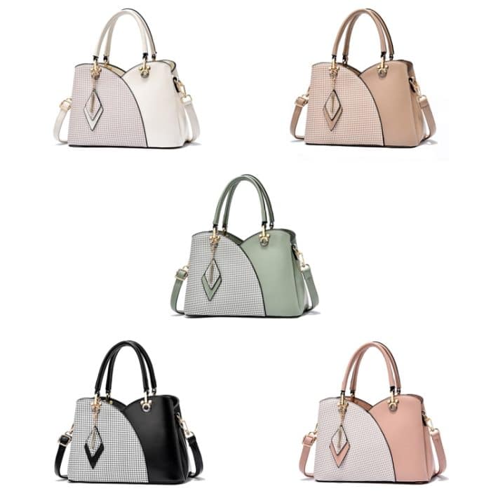 Handtasche mit Gitterstruktur und großem Fassungsvermögen, White, Khaki, Green, Black, Pink – Bild 2