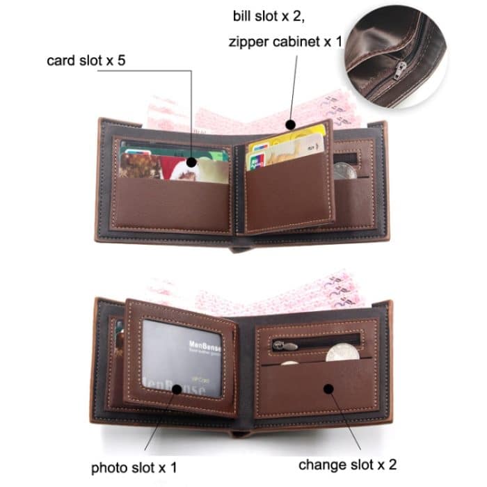 Menbense Hot Stamping Hinge Short Matte Multi-Card Large Capacity Male Wallet, D3301-4 Black, D3301-4 Light Brown, D3301-4 Dark Brown, D3301-5 Black, D3301-5 Light Brown, D3301-5 Dark Brown – Bild 4