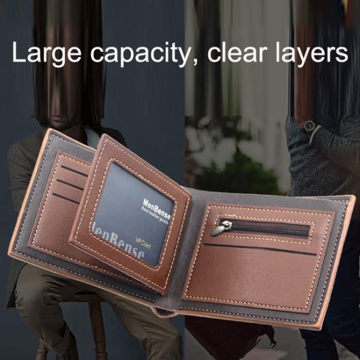 Menbense Hot Stamping Hinge Short Matte Multi-Card Large Capacity Male Wallet, D3301-4 Black, D3301-4 Light Brown, D3301-4 Dark Brown, D3301-5 Black, D3301-5 Light Brown, D3301-5 Dark Brown – Bild 6