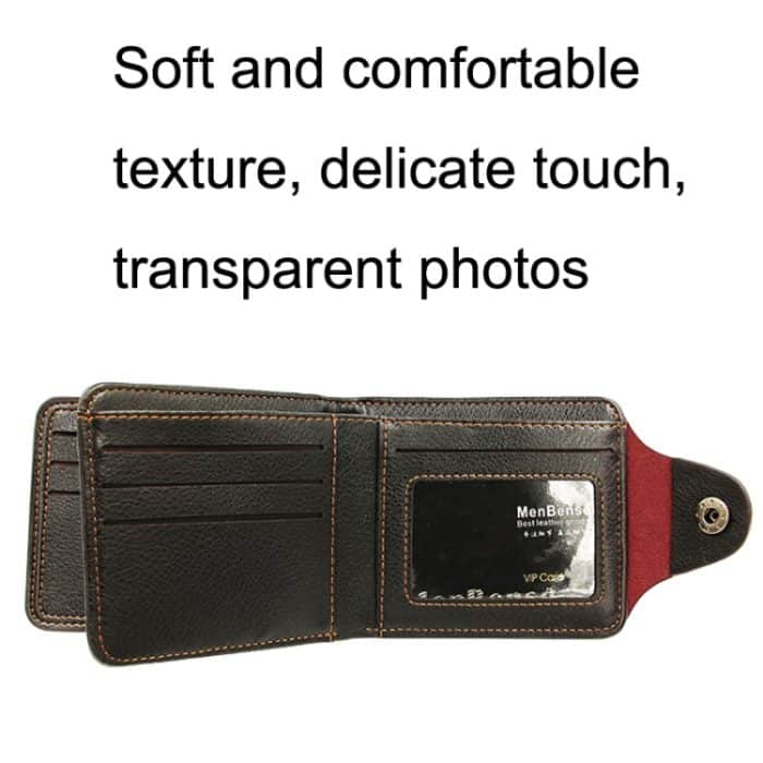 MenBense Men Multi-Card 2 Fold Short Wallet Carrying Card Case, Black, Brown – Bild 6