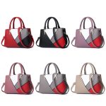 A51 PU-Colorblock-Damenhandtasche, Red Wine, Purple, Black, Dark Gray, Pink, Khaki – Bild 2