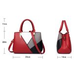 A51 PU-Colorblock-Damenhandtasche, Red Wine, Purple, Black, Dark Gray, Pink, Khaki – Bild 3