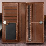 MenBense Lange, modische Herren-Geldbörse mit geprägter Magnetschnalle und mehreren Kartenfächern – Bild 5