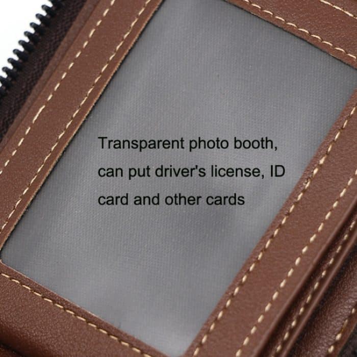 Menbense Casual Fashion Große Kapazität Multi-Card Retro-Reißverschluss-Geldbörse, Black, Dark Brown, Light Brown – Bild 7