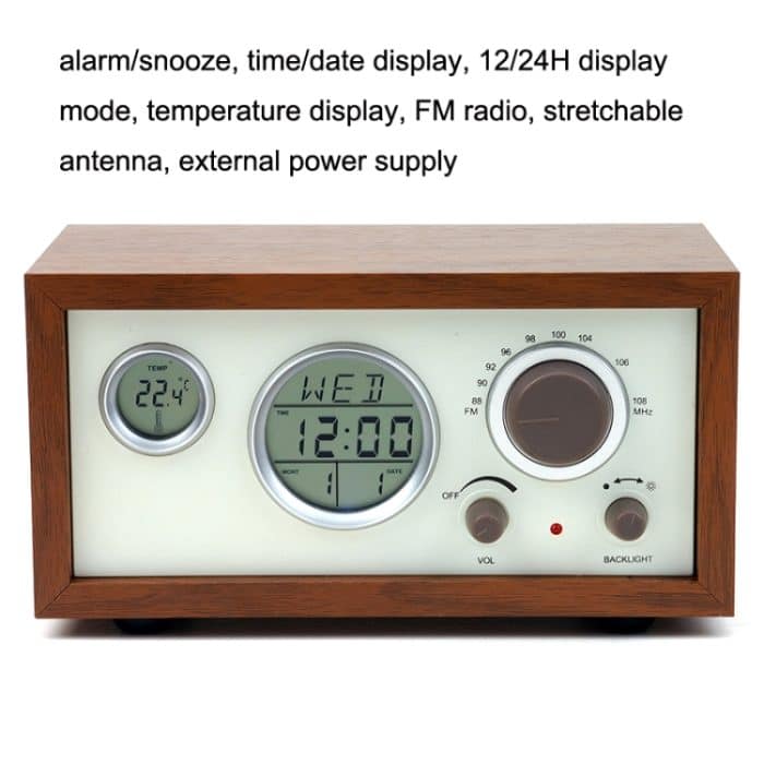 SY-601 Home Multifunktionaler Retro-Holzradio-Wecker mit elektronischem Thermometer, SY-601 – Bild 4