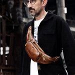 LAOSHIZI Vintage-Leder-Hüfttasche, Schulter-Crossbody-Tasche, Schulter-Brusttasche für Herren, Black, Brown – Bild 6