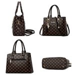 422 Bedruckte Handtasche mit großem Fassungsvermögen, Deep Coffee Deep Coffee Print, Bronze Deep Coffee Print, Dark Red Deep Coffee Print, Bronze Rice White Print, Rice White Rice White Print – Bild 4