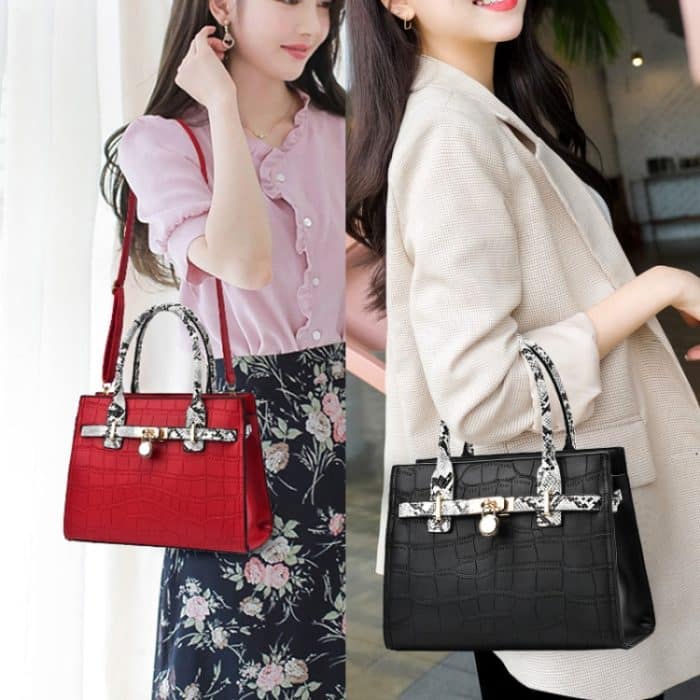 2613 2-in-1-Beutel mit Steinmuster und großem Fassungsvermögen, Red, Khaki, Green, Black, Pink, Coffee, Soil Yellow – Bild 7