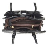 8111 Damenhandtasche aus hellem Leder mit Schleife, Yellow, Red Wine, Khaki, Blue, Black, Light Green, Pink – Bild 4