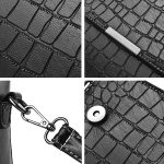 A966-5 Damen-Einzelschultertaschen mit Steinmuster, White, Red Wine, Green, Blue, Black, Turmeric – Bild 6