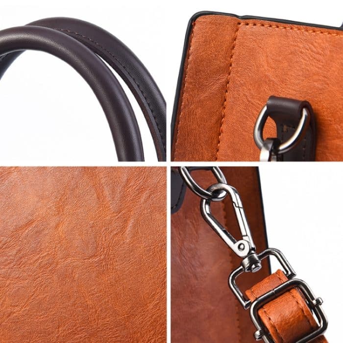 TFZ 1005 Vintage Commute Square Handtaschen, Red, Black, Khaki, Rubber Pink – Bild 6