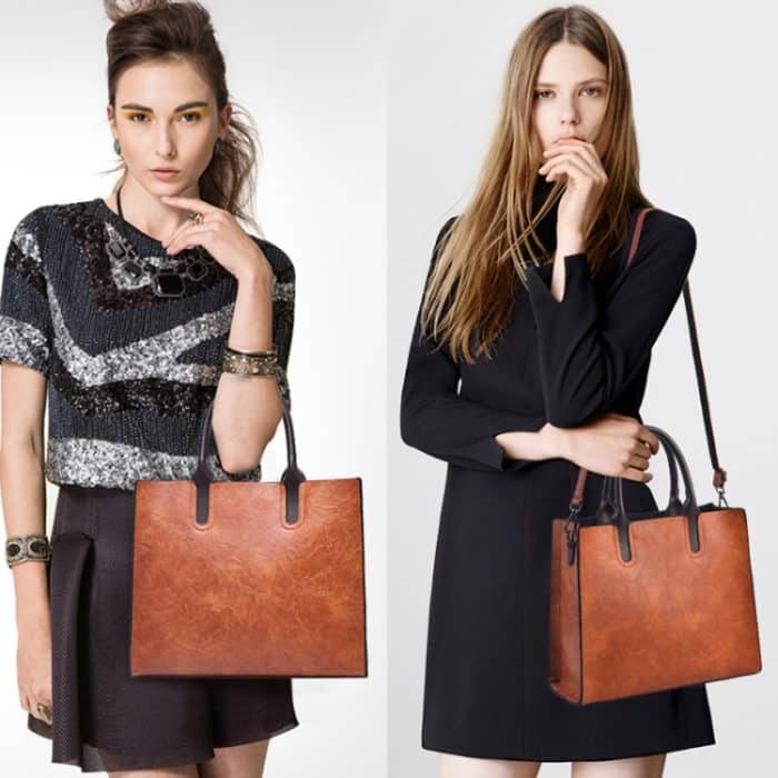 TFZ 1005 Vintage Commute Square Handtaschen, Red, Black, Khaki, Rubber Pink – Bild 7