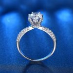 XJZ012 925 Sterling Silber Moissanit Ring Kronenring Verlobungsschmuck – Bild 2