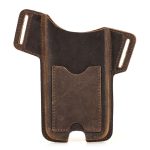KONTAKTE FAMILIE Crazy Horse Leder-Handy-Gürtelholster mit großem Bildschirm, Brown, Black