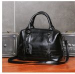 Damen-Freizeithandtasche, weiche, einfarbige, diagonale, große Ein-Schulter-Tasche, Black, Pink, Brown, Grey