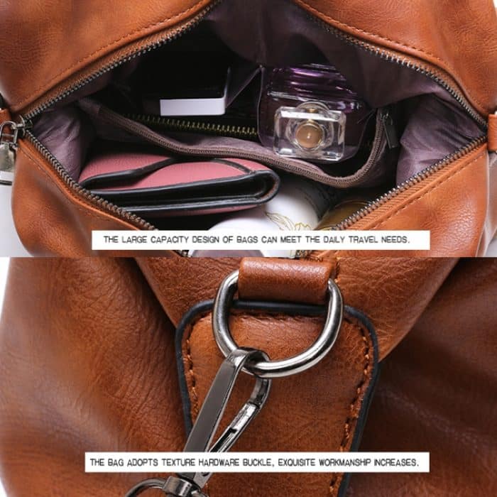 Damen-Freizeithandtasche, weiche, einfarbige, diagonale, große Ein-Schulter-Tasche, Black, Pink, Brown, Grey – Bild 6
