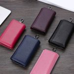 TP-9090K Multifunktionale dreifach faltbare Schlüssel-Geldbörse aus echtem Leder, Rose Red, Pink, Blue, Purple, Black – Bild 2