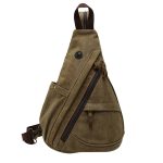 Große Kapazität Casual Canvas Brusttasche Männer Schulter Messenger Bag, Black, Coffee, Army Green