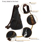 Große Kapazität Casual Canvas Brusttasche Männer Schulter Messenger Bag, Black, Coffee, Army Green – Bild 3