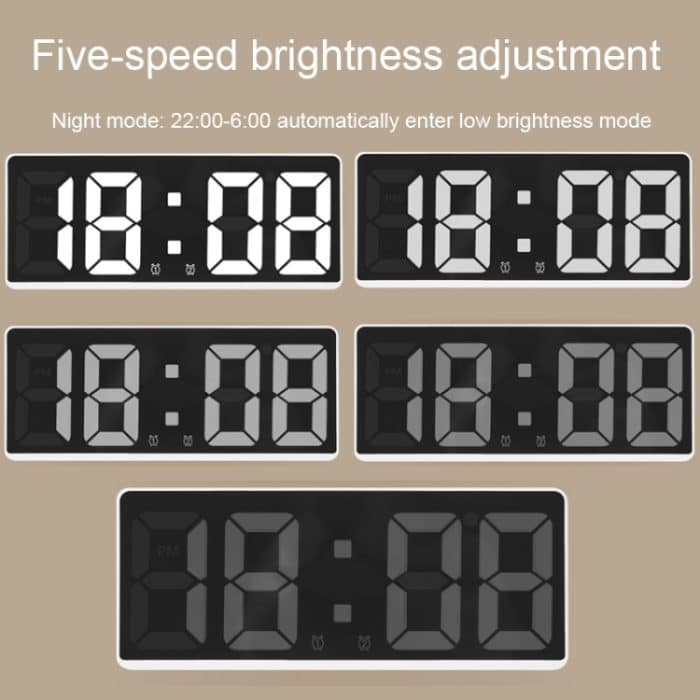 LED-Nachttischwecker, batteriebetrieben, Doppelfunktionsuhr, 6628 White, 6628 Blue, 6628 Orange – Bild 5