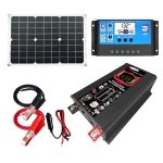 Home Solargenerator Wechselrichter + 30A Controller + 18W 12V Solarpanel, Black 12V To 220V, Black 12V To 110V, Yellow 12V To 220V, Yellow 12V To 110V