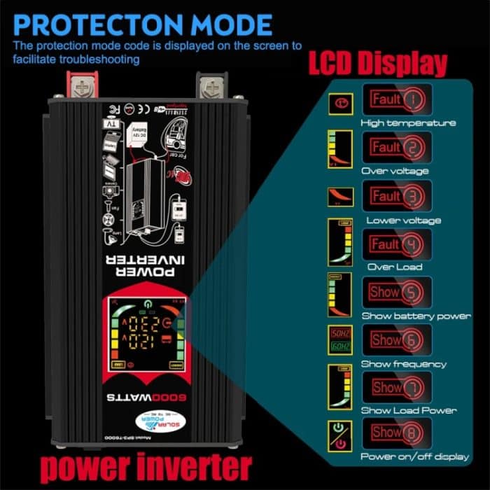 Home Solargenerator Wechselrichter + 30A Controller + 18W 12V Solarpanel, Black 12V To 220V, Black 12V To 110V, Yellow 12V To 220V, Yellow 12V To 110V – Bild 9