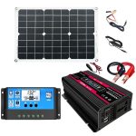 Wechselrichter für Solarstromanlagen + 30-A-Controller + 18-W-18-V-Solarpanel, Black 12V To 220V, Black 12V To 110V, Red 12V To 220V, Red 12V To 110V