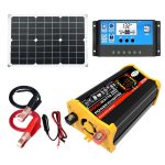 Home Solargenerator Wechselrichter + 30A Controller + 18W 12V Solarpanel, Spezifikation:, Black 12V To 220V, Black 12V To 110V, Yellow 12V To 220V, Yellow 12V To 110V