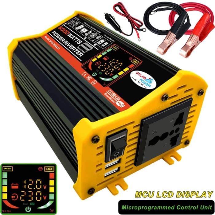 Home Solargenerator Wechselrichter + 30A Controller + 18W 12V Solarpanel, Spezifikation:, Black 12V To 220V, Black 12V To 110V, Yellow 12V To 220V, Yellow 12V To 110V – Bild 2