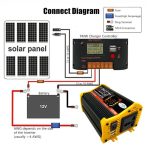 Home Solargenerator Wechselrichter + 30A Controller + 18W 12V Solarpanel, Spezifikation:, Black 12V To 220V, Black 12V To 110V, Yellow 12V To 220V, Yellow 12V To 110V – Bild 7